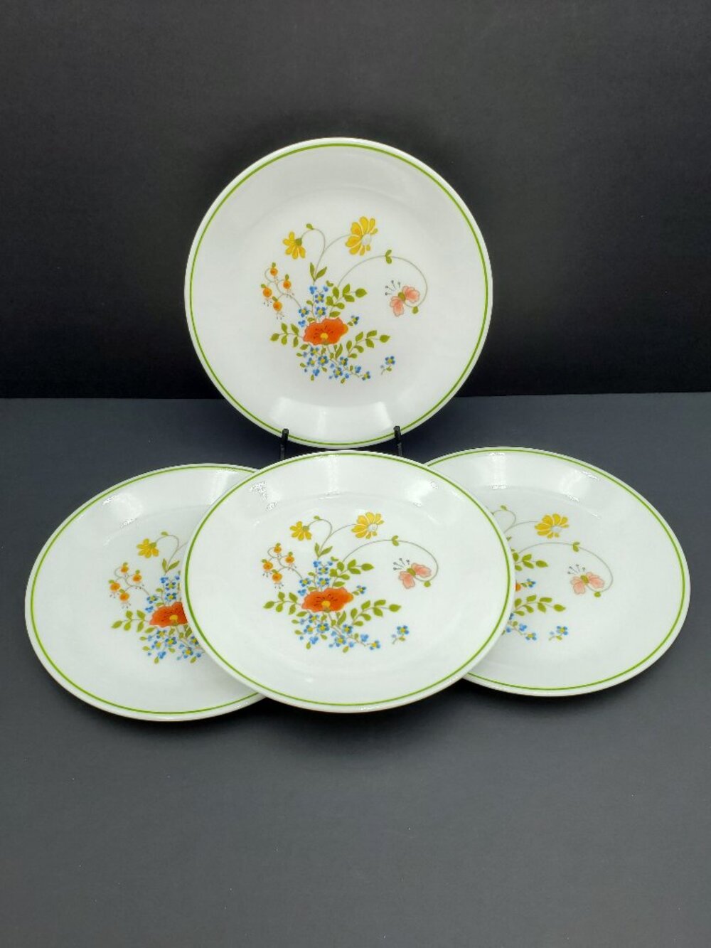 Corelle Wildflower Salad Plates Corning Spring Bouquet Small Luncheon Plates